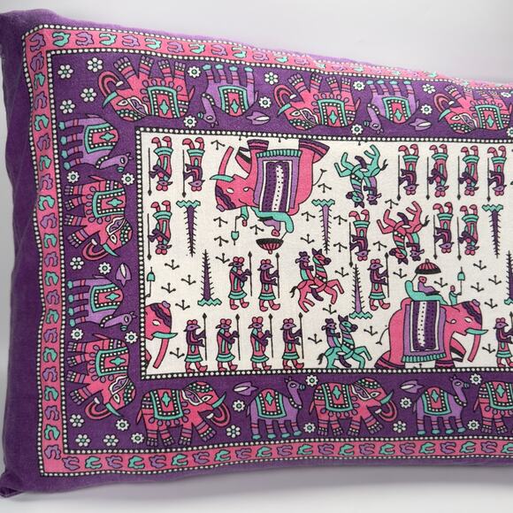 Vintage Aztec Egyptian Hieroglyphs Purple Pillowcase Cover - Picture 6 of 8